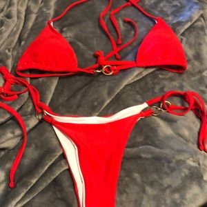 Red swimming suit